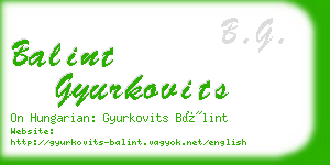 balint gyurkovits business card